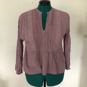 Purple flowy long sleeve shirt